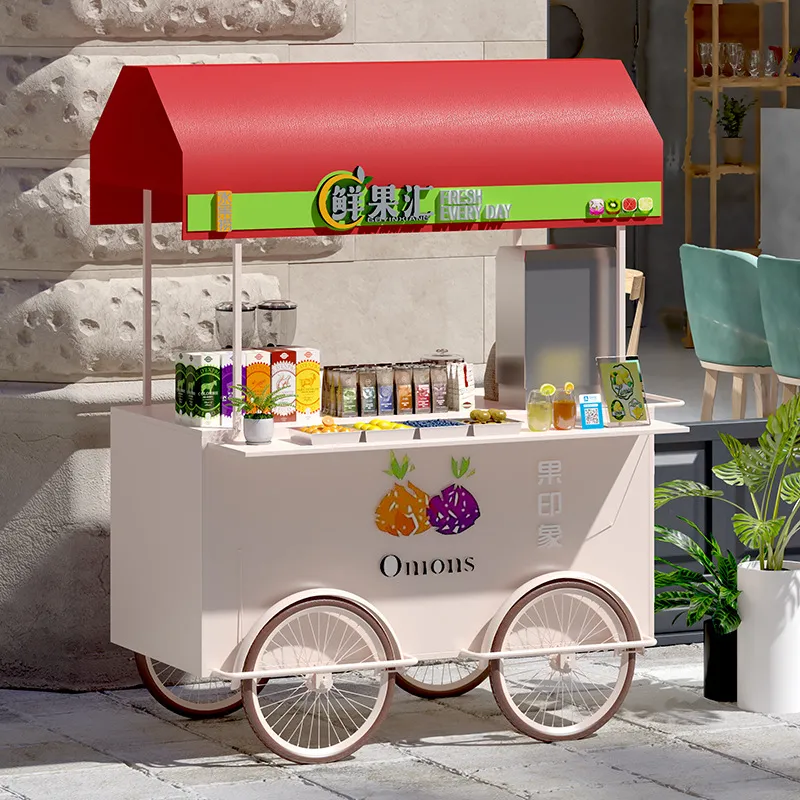 عربة طعام محمولة من الحديد الم - مراجعة Snacks Food Stall وسعره